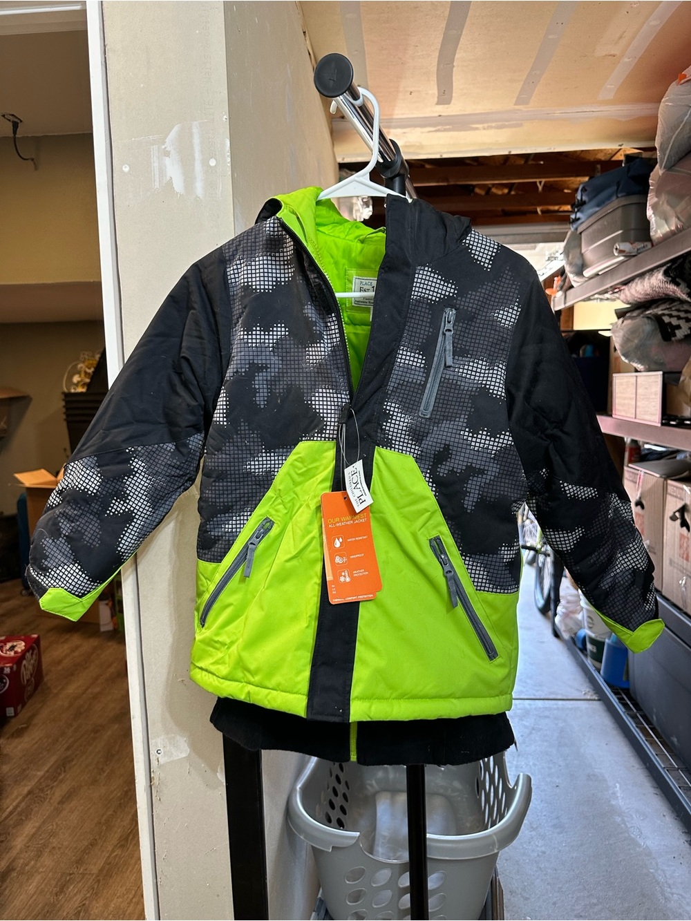 The Children's Place Black & Lime Green Boys' Winter Jacket
